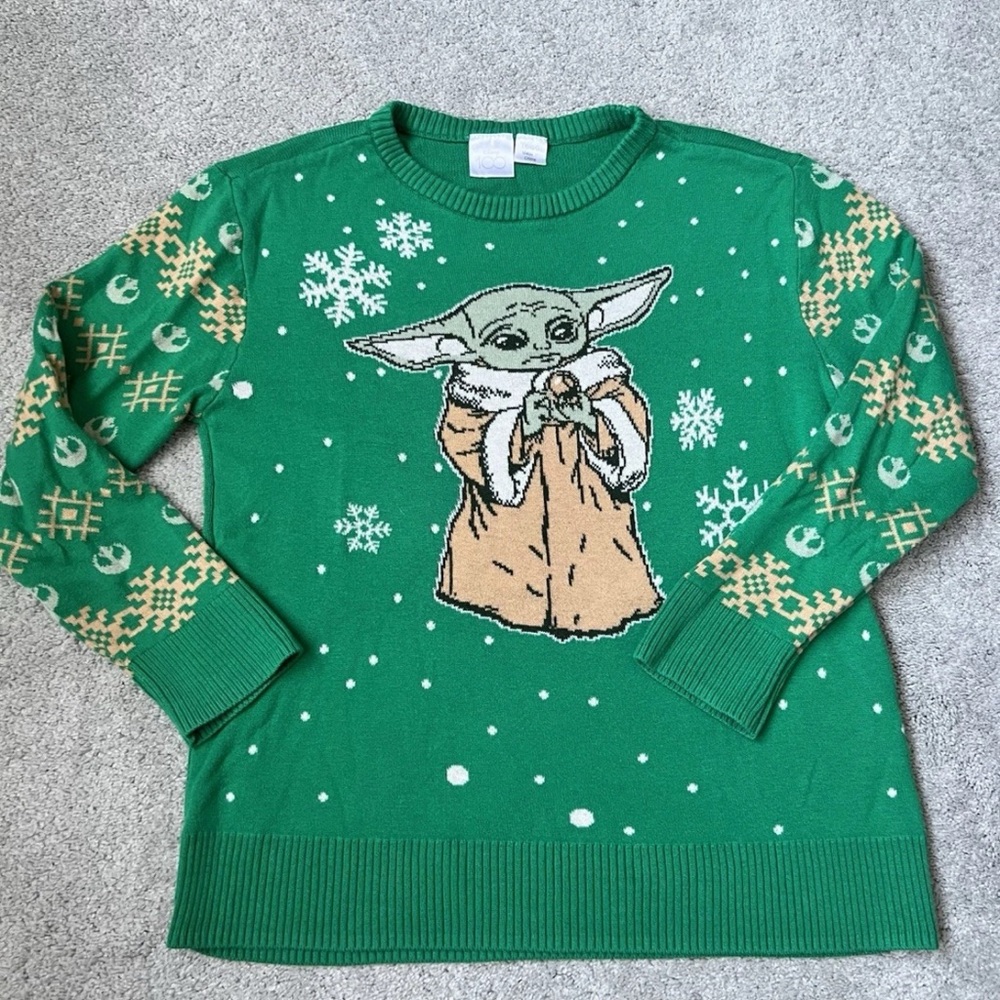 Disney 100 Star Wars Holiday Sweater Yoda